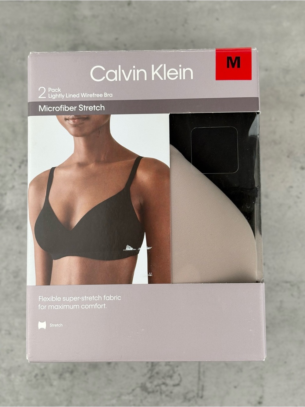 Calvin Klein Women's Wirefree Bra, 2-pack Medium microfiber stretch